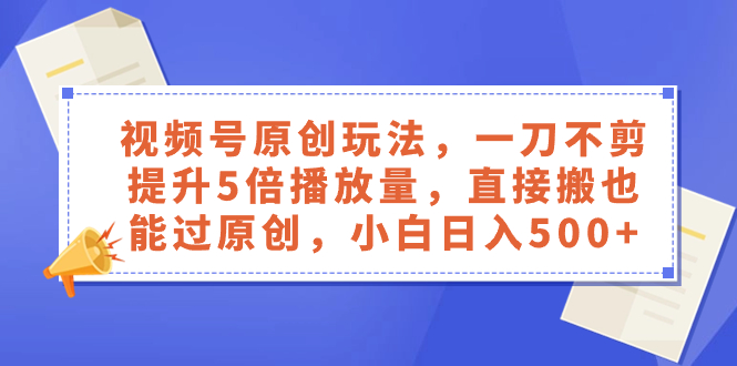 图片[1]-视频号原创玩法，一刀不剪提升5倍播放量，小白日入500+方法揭秘-隆盛的微博