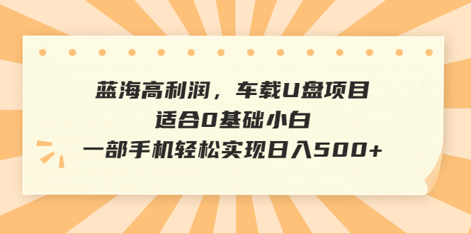 图片[1]-蓝海暴利项目揭秘！轻松实现日入500+的车载音乐U盘，适合0基础小白！-隆盛的微博