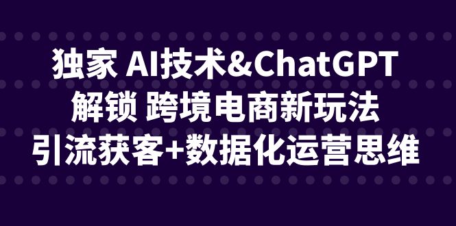 图片[1]-独家AI技术解锁跨境电商新玩法，引流获客+数据化运营思维助您领跑3.0时代！-隆盛的微博