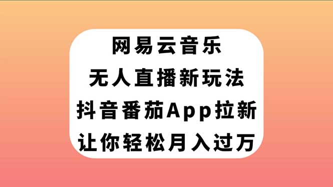 （7599期）网易云音乐无人直播新玩法，抖音番茄APP拉新，让你轻松月入过万插图