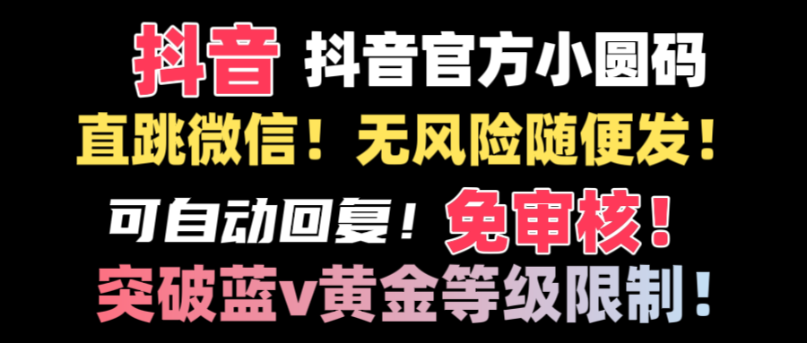 图片[1]-抖音二维码直跳微信技术教程：站内合规使用，配置自动回复！-隆盛的微博