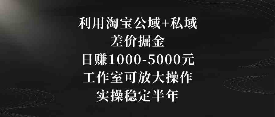 图片[1]-淘宝公域+私域差价掘金，日赚1000-5000元，工作室可放大操作，实操详解！-隆盛的微博