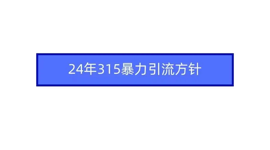 图片[1]-2024年315暴力引流方针，学会实战工具准备、精进细节，疯狂变现！-隆盛的微博