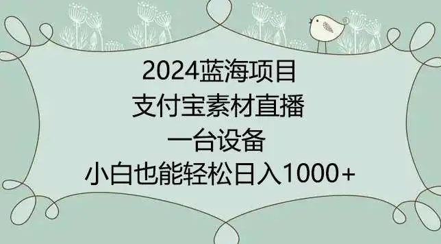 图片[1]-【2024蓝海项目】支付宝直播教程：小白日入1000+，素材直播无需出境-隆盛的微博