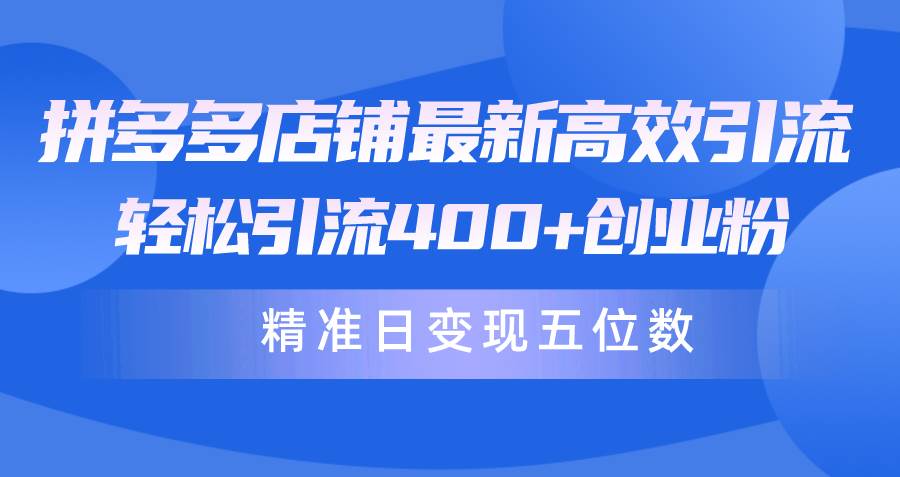 图片[1]-拼多多店铺最新高效引流术，轻松引流400+创业粉，精准日变现五位数！-隆盛的微博