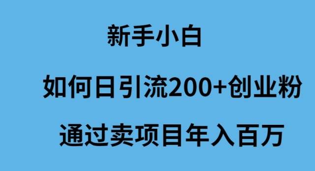 图片[1]-新手小白如何日引流200+创业粉通过卖项目年入百万-隆盛的微博