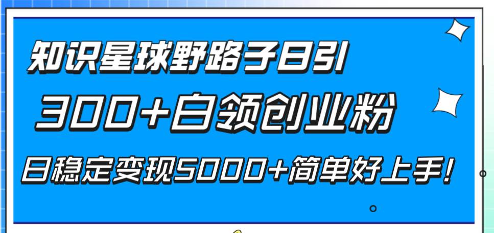 图片[1]-知识星球野路子日引300+白领创业粉，日稳定变现5000+简单好上手！-隆盛的微博