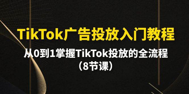 图片[1]-TikTok广告投放入门教程，从0到1掌握TikTok投放的全流程（8节课）-隆盛的微博