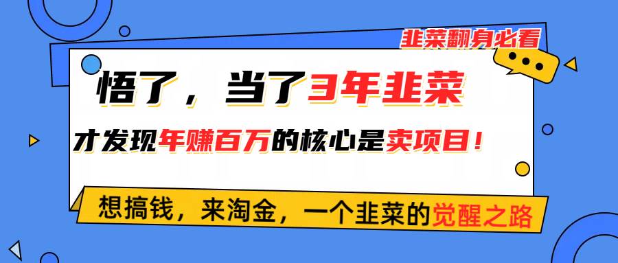 图片[1]-悟了，当了3年韭菜，才发现网赚圈年赚100万的核心是卖项目，含泪分享！-隆盛的微博