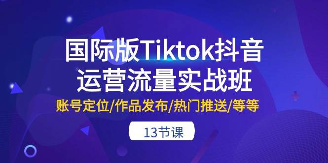 图片[1]-国际版Tiktok抖音运营流量实战班：账号定位/作品发布/热门推送/等等-13节-隆盛的微博